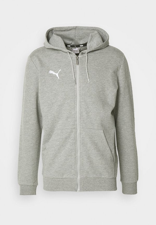 Puma TEAMGOAL CASUALS HOODED JACKET - Zip-up sweatshirt - medium gray heather/white
