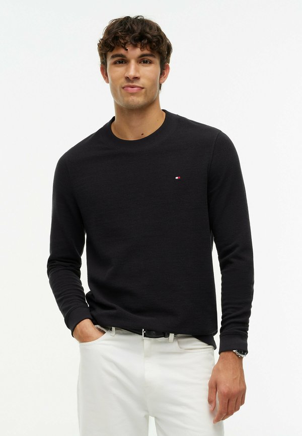 Tommy Hilfiger TEXTURED LS TEE - Long sleeved top - black