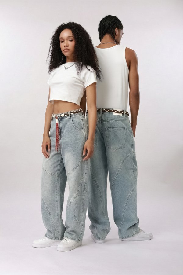 YOURTURN by Zalando BELTED BAGGY DENIM