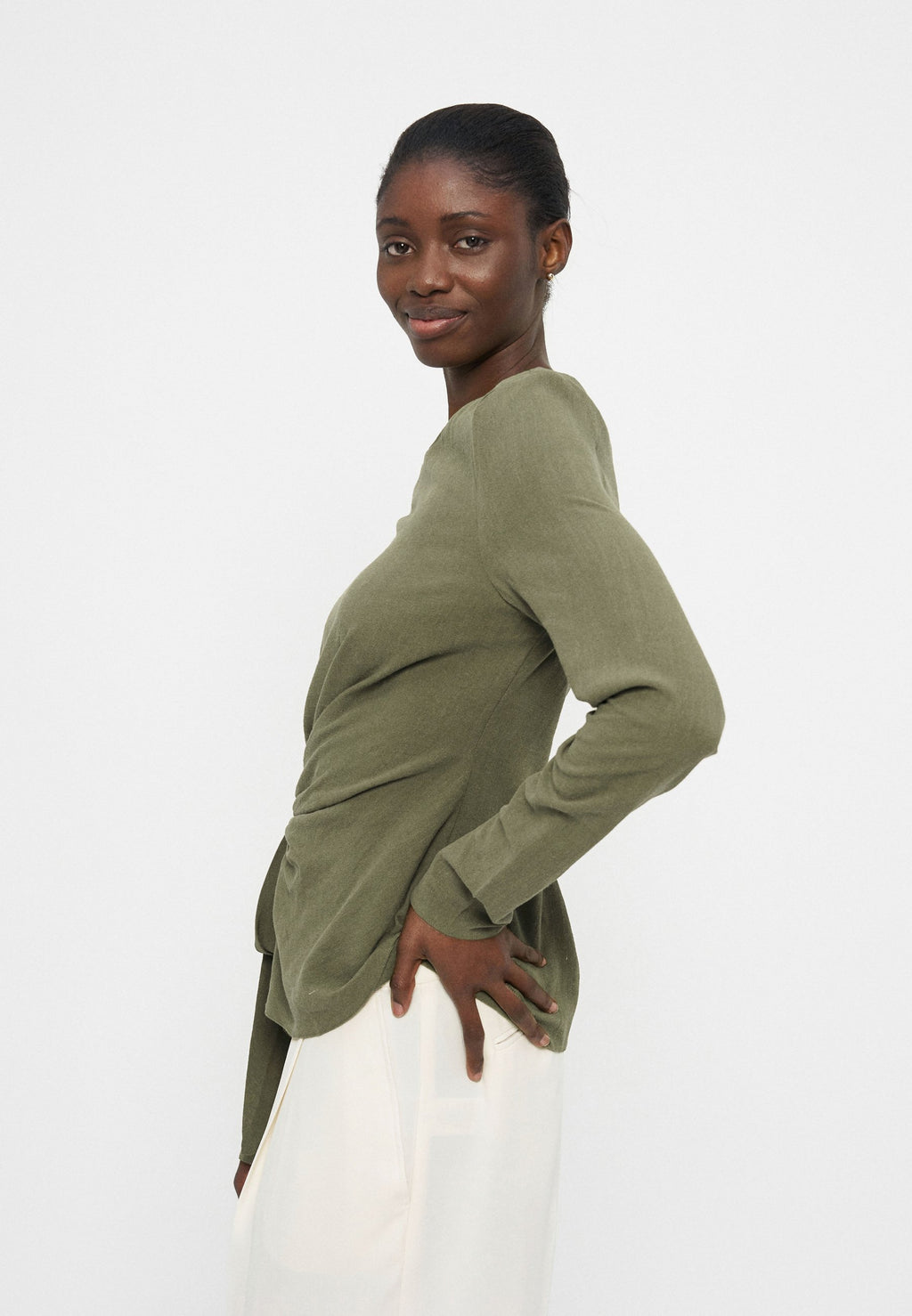 Anna Field LINEN LONG SLEEVES TIED BLOUSE