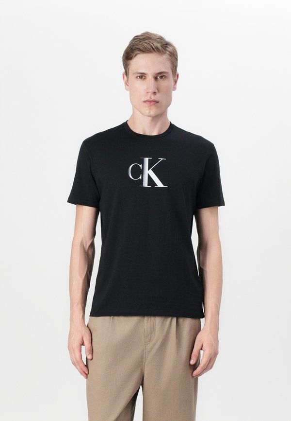 Calvin Klein Jeans CENTER MONOGRAM CLASSIC - Print T-shirt - black