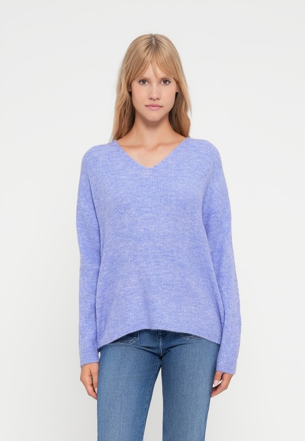 Vero Moda VMCREWLEFILE  V-NECK  - Jumper - jacaranda melange