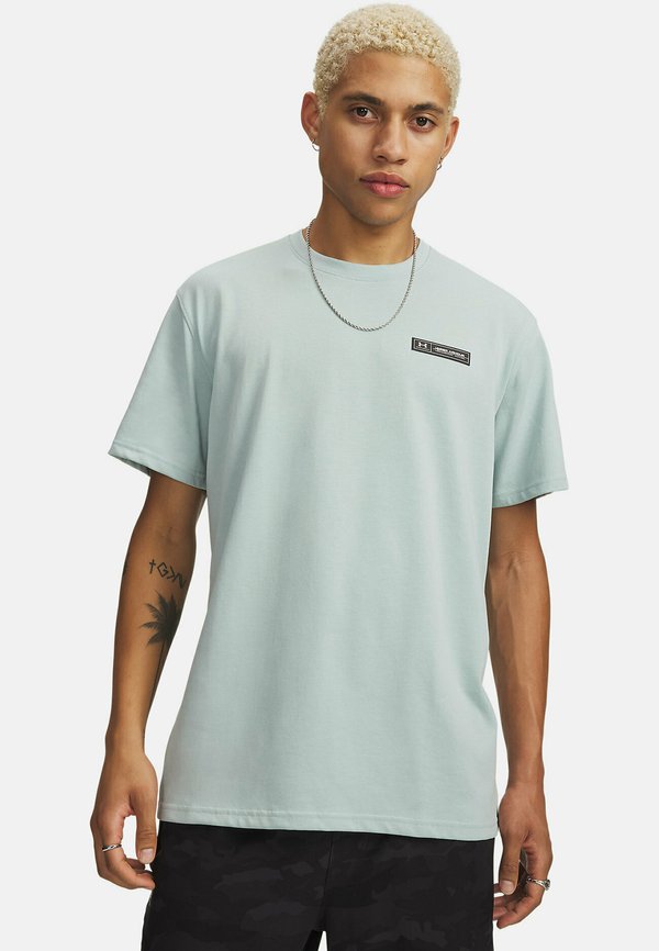 Under Armour HEAVYWEIGHT ARMOUR LABEL - Basic T-shirt - enamel blue
