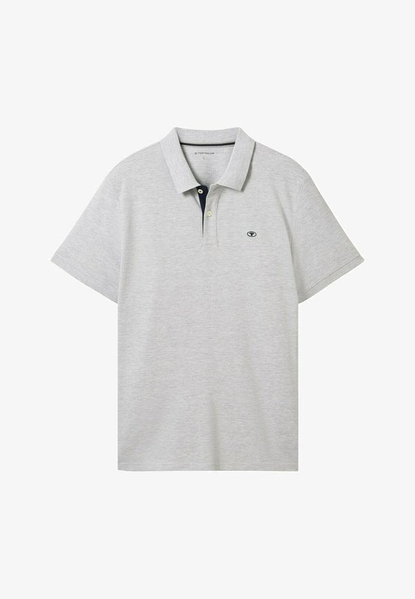 TOM TAILOR BASIC POLO WITH CONTRAST - Polo shirt - grey heather melange
