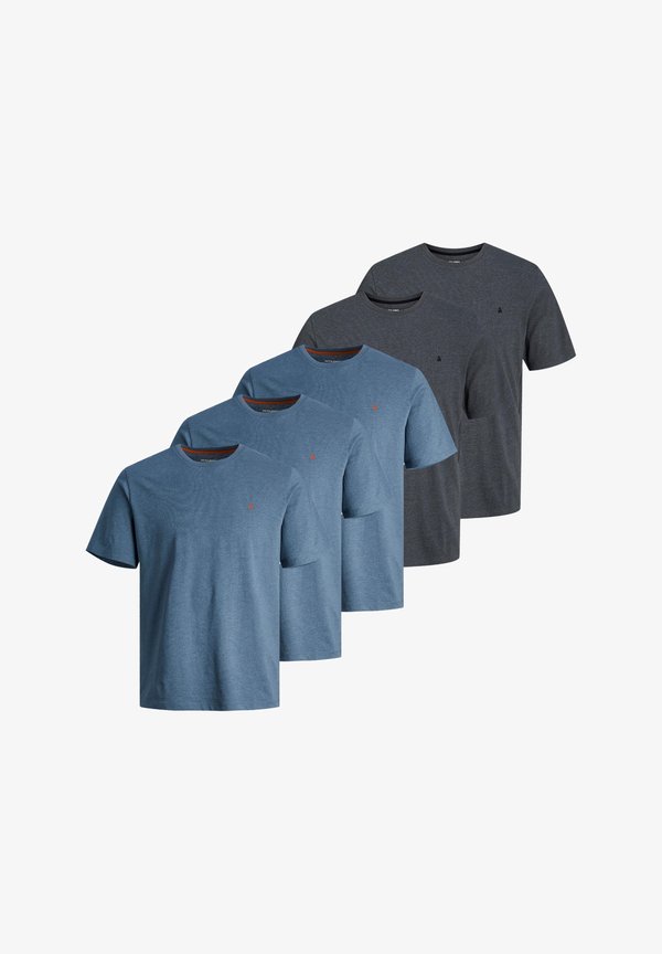Jack & Jones PACK 5 - Basic T-shirt - hellblau   dunkelgrau