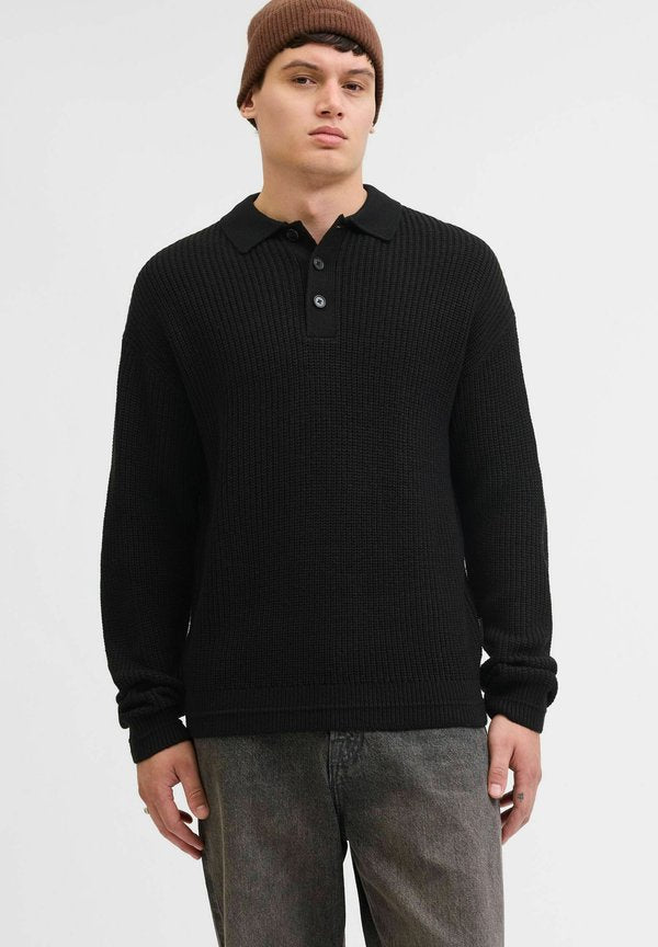 Jack & Jones Knitted Plain Knitted - Long sleeved top - black