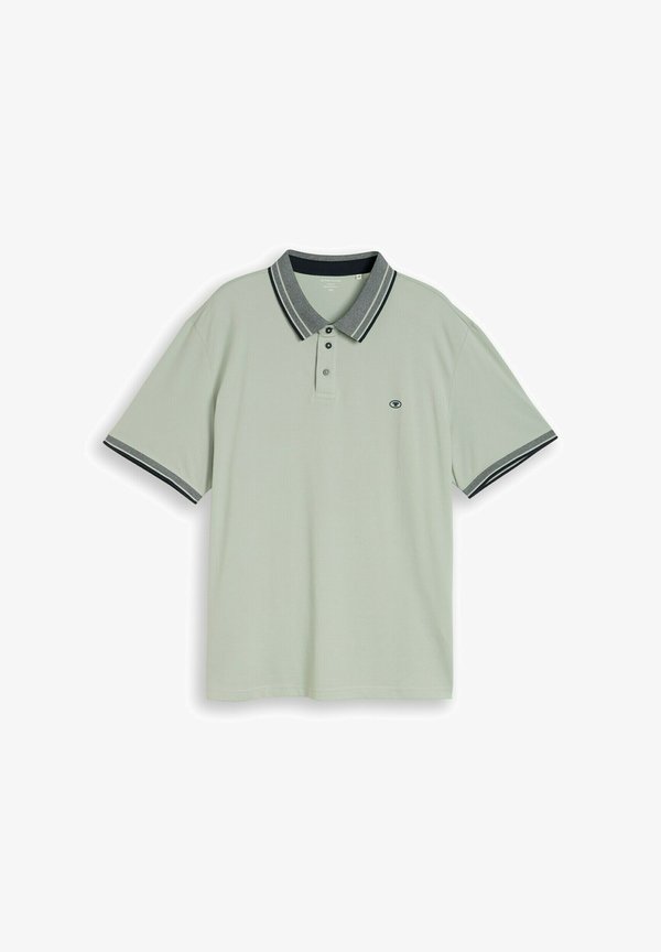TOM TAILOR PLUS SIZE - MIT LOGO-PRINT - Polo shirt - soft greyish green