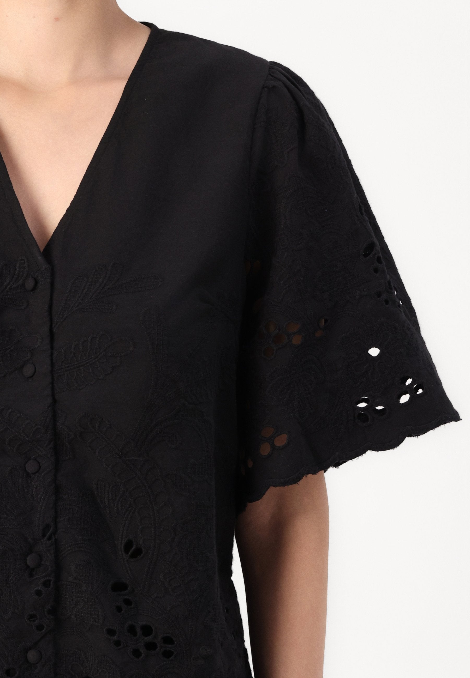 Selected Short sleeved embroidered