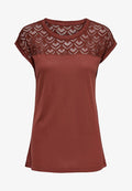 ONLY ONLNICOLE LIFE MIX - Basic T-shirt - cognac