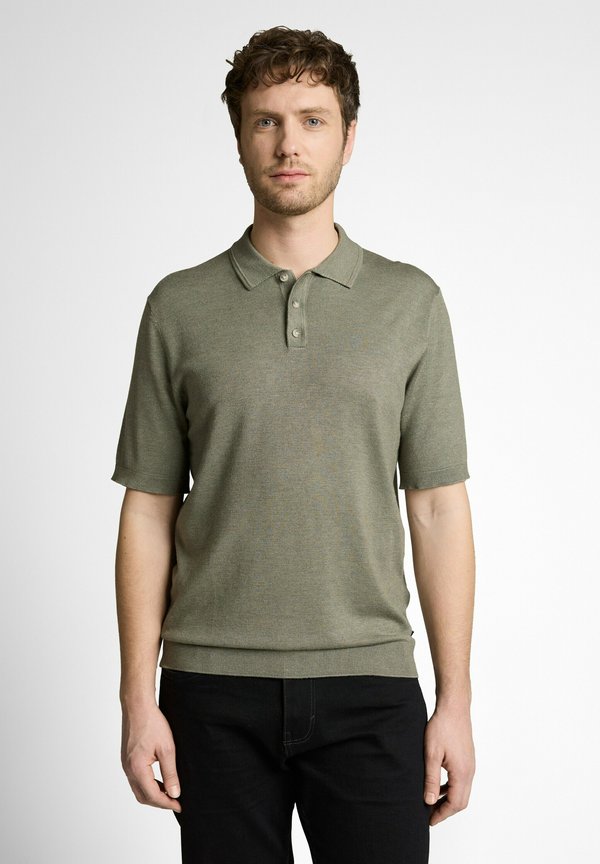 TOM TAILOR Polo shirt - greyish shadow olive melange