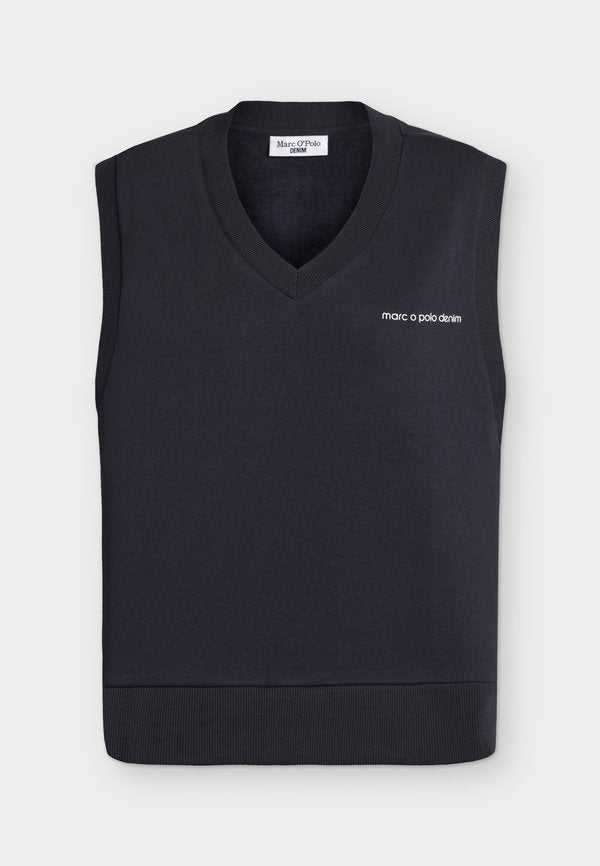 Marc O'Polo DENIM SWEAT PULLUNDER, V-NECK, CHEST ARTWORK