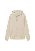 Beige Kapuzenpulli mit verstellbarem Kordelzug, Fronttasche und gerippten Bündchen. Weicher Stoff mit minimalistischem Design.