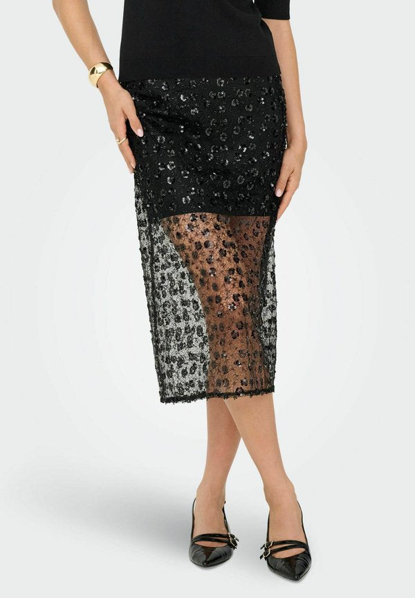 ONLY ONLBLAKE Midi - A-line skirt - black