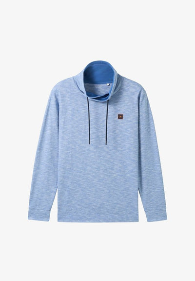 TOM TAILOR MIT STEHKRAGEN - Long sleeved top - hellblau