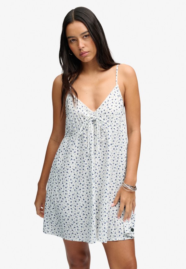 Superdry & Co SUPERDRY TEXTURED WOVEN CAMI DRESS.. - Day dress - off white ditsy floral