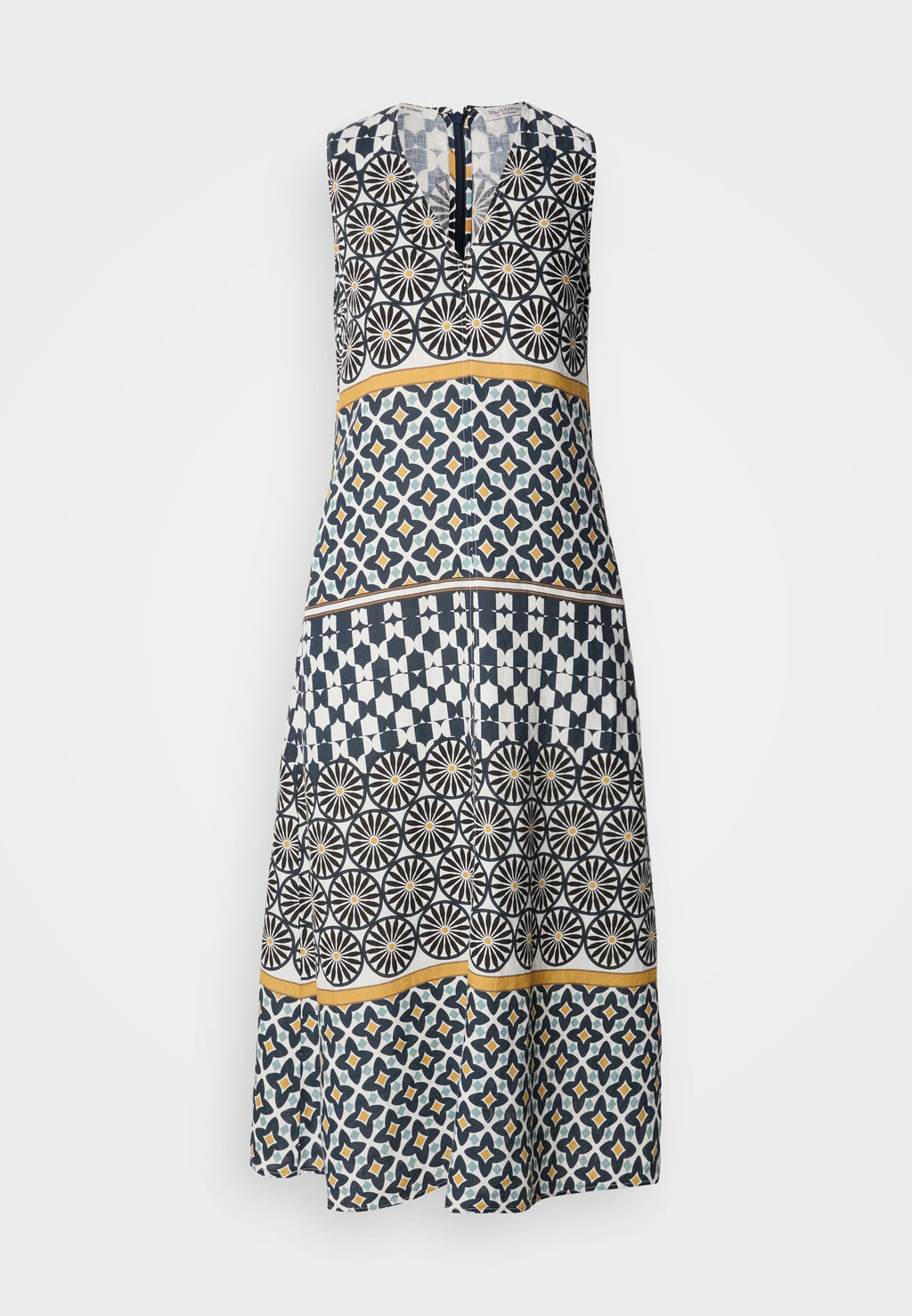 Marc O'Polo DRESS SLEEVELESS V NECK FIT AND FLARE SHAPE CUTLINES PRINTED