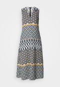 Marc O'Polo DRESS SLEEVELESS V NECK FIT AND FLARE SHAPE CUTLINES PRINTED