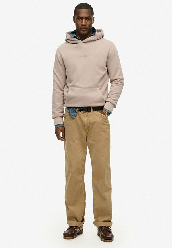 Superdry & Co MICRO LOGO - Hoodie - deep beige slub