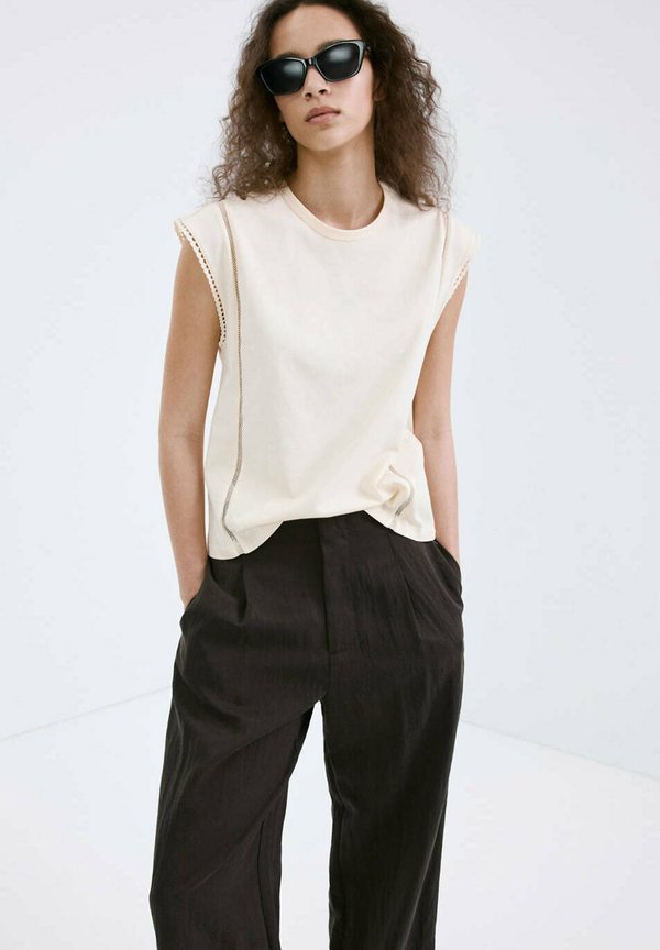 Mango ADULT - Print T-shirt - off-white