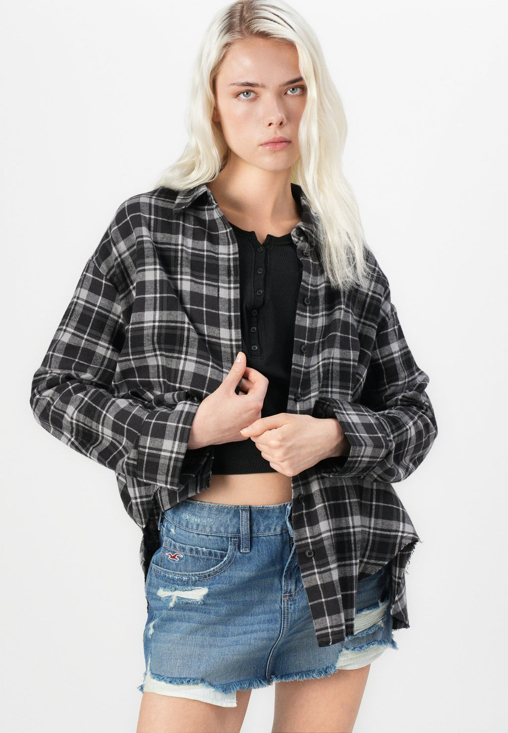Hollister Co. MINI SKIRT SANTA CRUZ RIP DESTROY