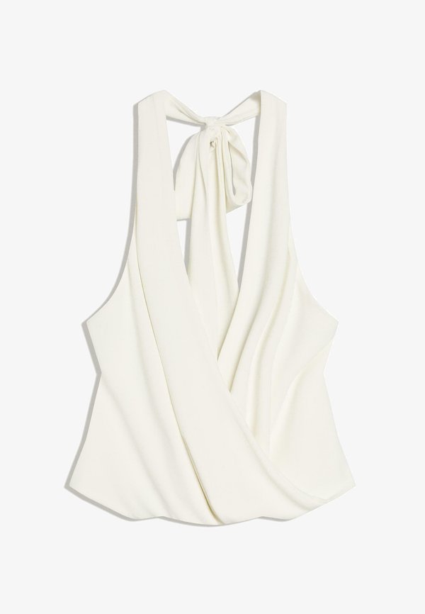 Bershka HALTER NECK WITH KNOT DETAIL - Top - beige