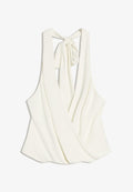 Bershka HALTER NECK WITH KNOT DETAIL - Top - beige