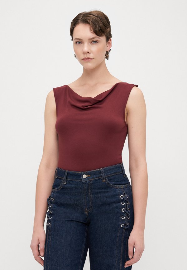 Vero Moda Tall VMJOLENE WATERFALL - Top - tawny port