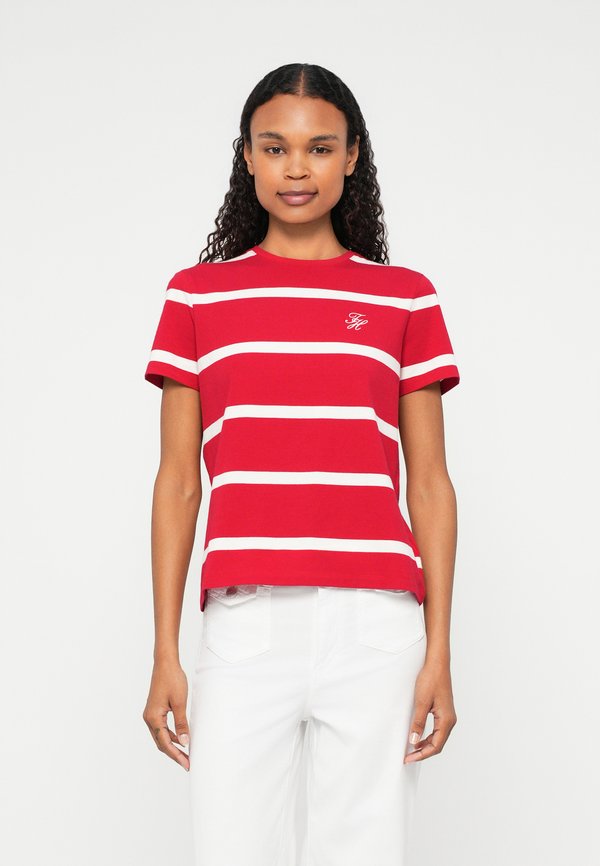 Tommy Hilfiger LOGO EMBROIDERY JERSEY CREW NECK T-SHIRT - Basic T-shirt - red