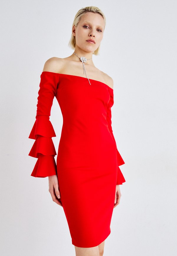 WAL G. OFF SHOULDER MIDI