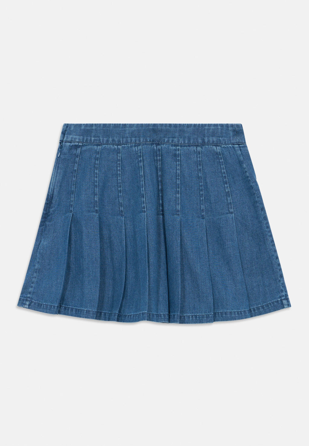PLEATED DENIM MINI SKIRT Media 2
