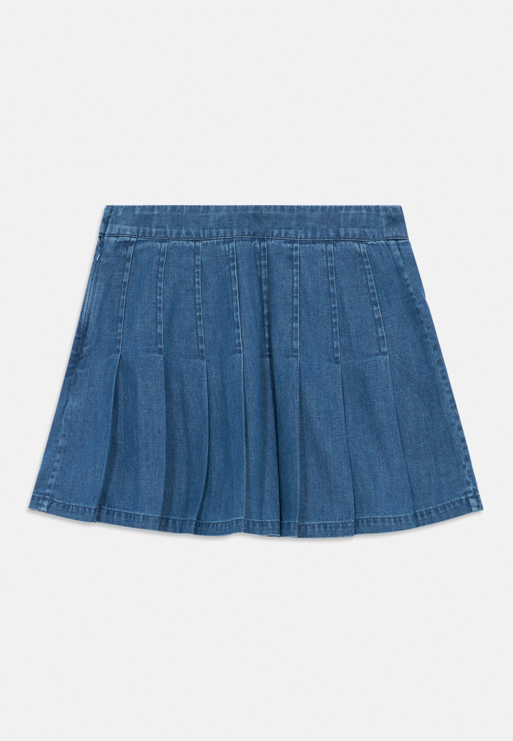 PLEATED DENIM MINI SKIRT Media 2