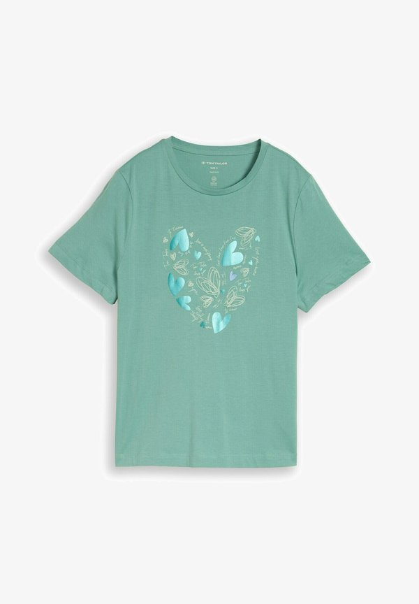 TOM TAILOR T-SHIRT BASIC CREW NECK PRINT - Print T-shirt - bleeched green
