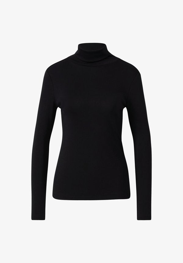 s.Oliver LONGSLEEVE IM SLIM FIT MIT ROLLKRAGEN - Long sleeved top - schwarz