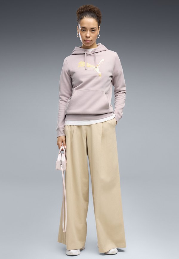 Puma ESS METALLIC HOODIE FL - Hoodie - misty pink-metallic gold