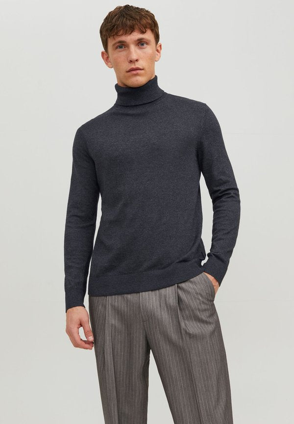 Jack & Jones JJEEMIL ROLL NECK - Jumper - dark grey melange