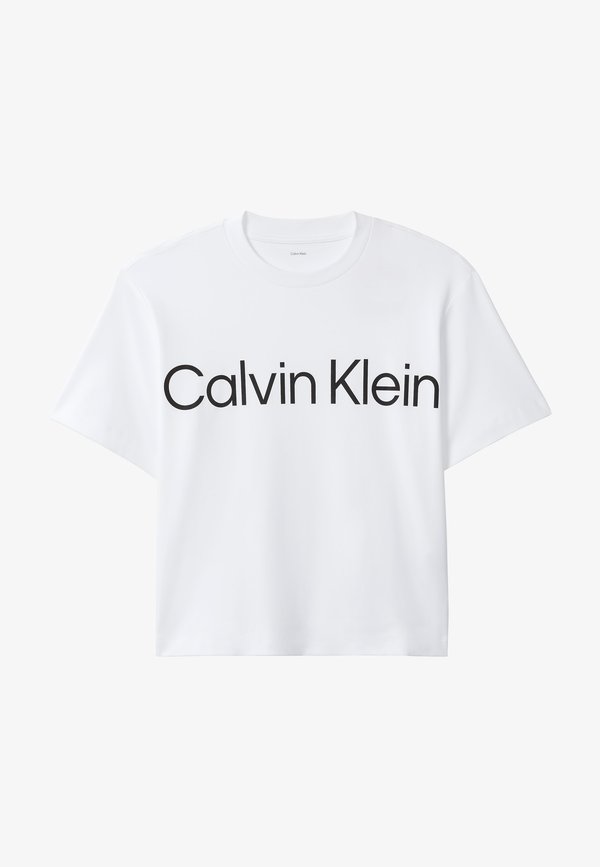 Calvin Klein Jeans BOXY LOGO GRAPHIC - Print T-shirt - bright white