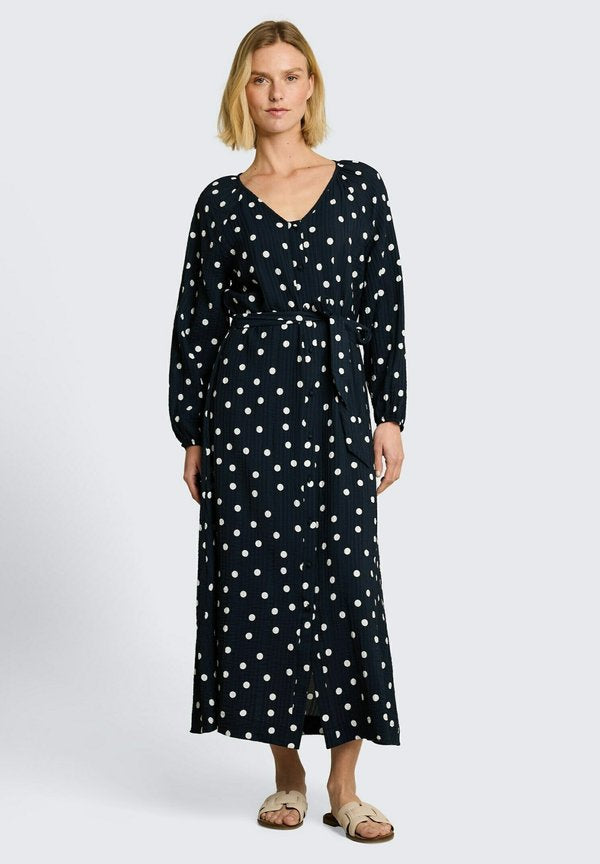 TOM TAILOR TOM TAILOR KLEIDER & JUMPSUITS MAXI-KLEID MIT PUNKTEMUSTER - Maxi dress - navy big dot design