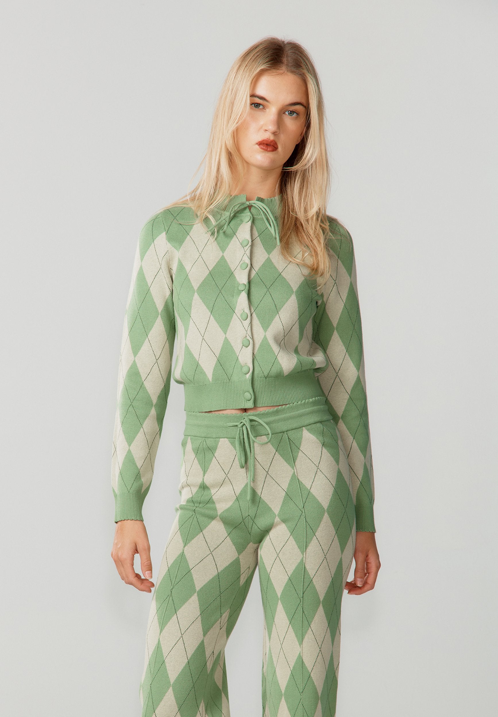 House of Sunny ARGYLE LOUNGE CARDIGAN