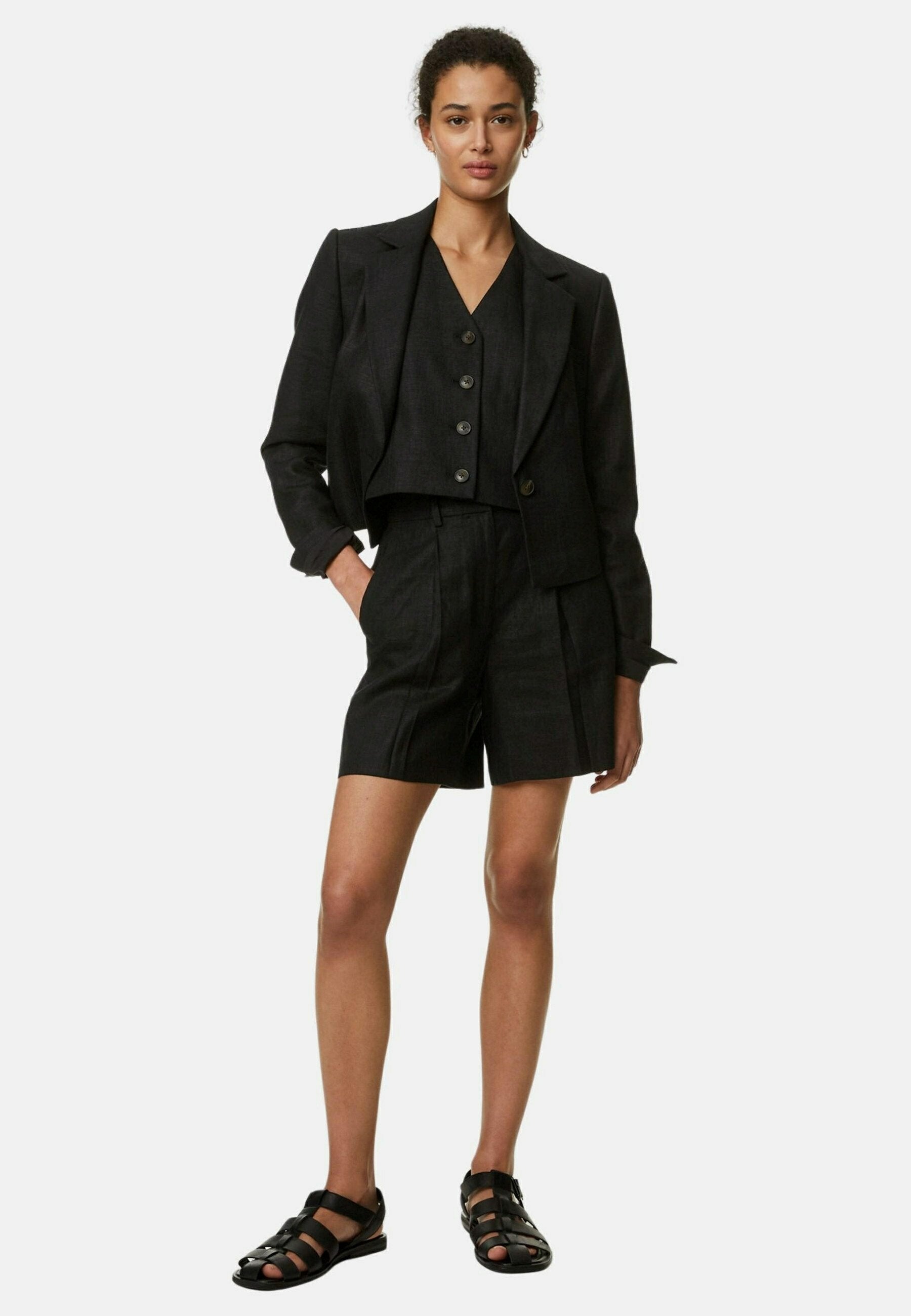 Marks & Spencer LINEN BLEND PLEATED FRONT