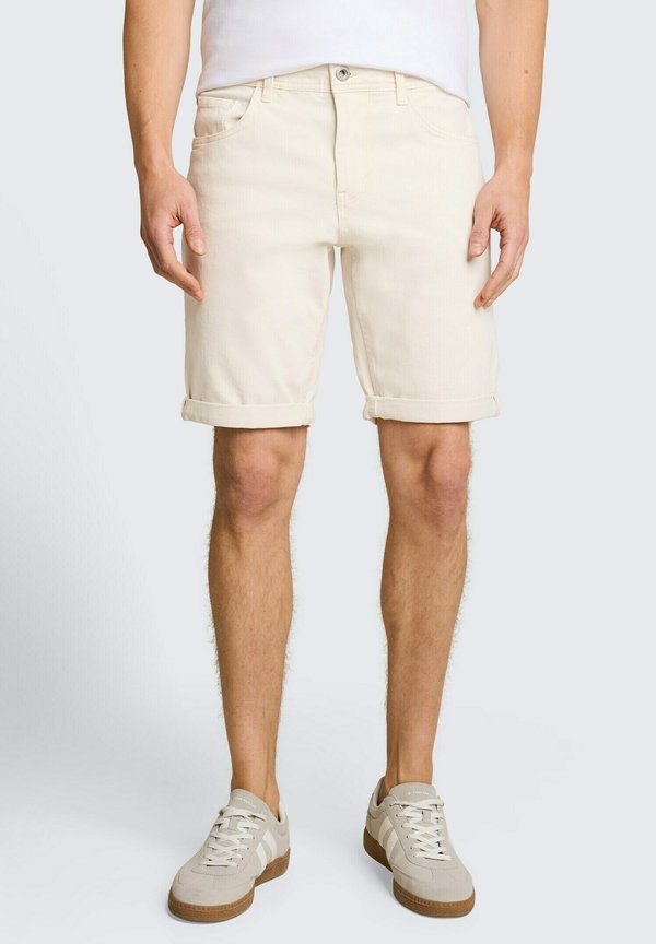 TOM TAILOR TTJOSH REGULAR SLIM FIT - Denim shorts - raw offwhite denim