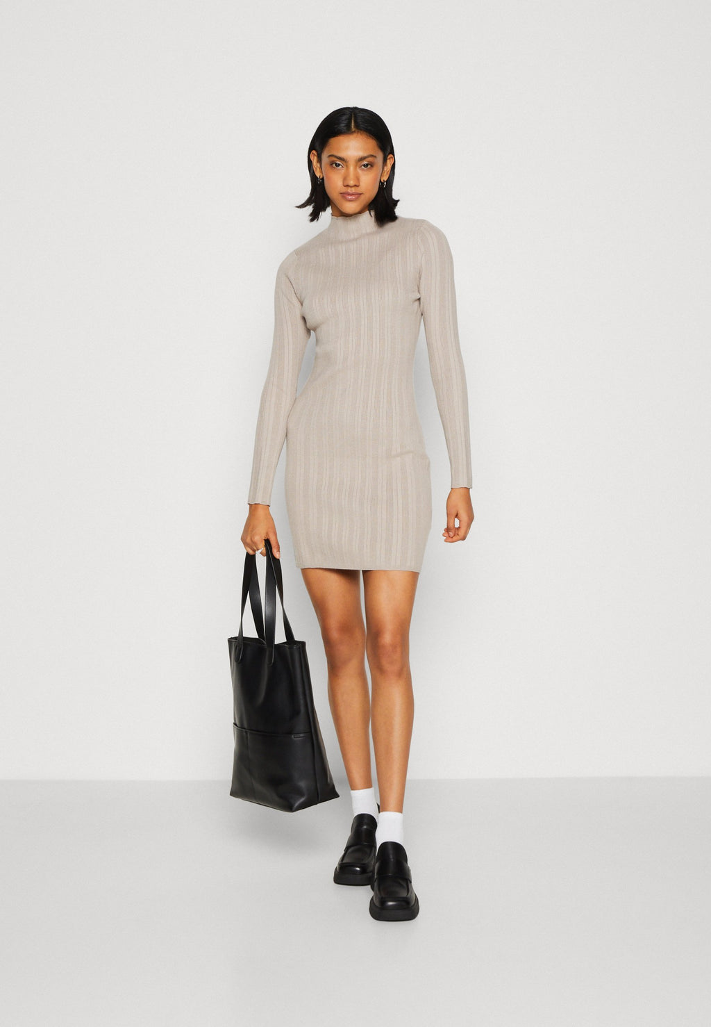 Abercrombie & Fitch LONG-SLEEVE MOCKNECK MINI SWEATER DRESS