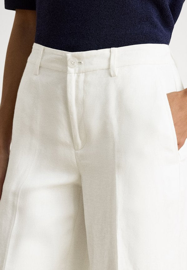Lauren Ralph Lauren LINEN-BLEND TWILL WIDE-LEG CROPPED PANT