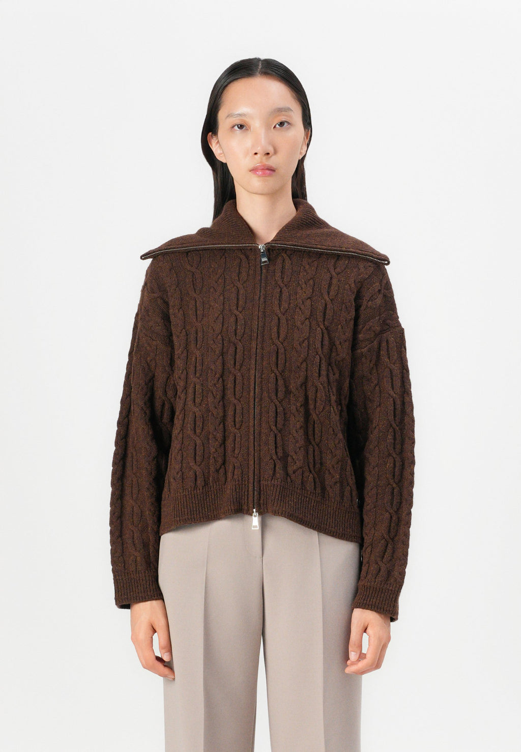 CABLE KNIT ZIP UP Media 3
