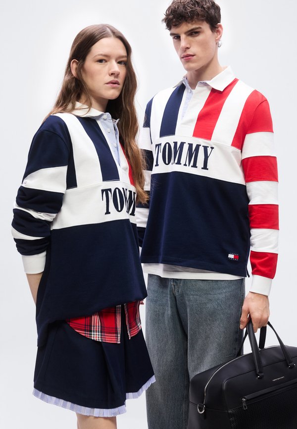 Tommy Jeans RELAXED FIT COLOUR-BLOCKED RUGBY SHIRT