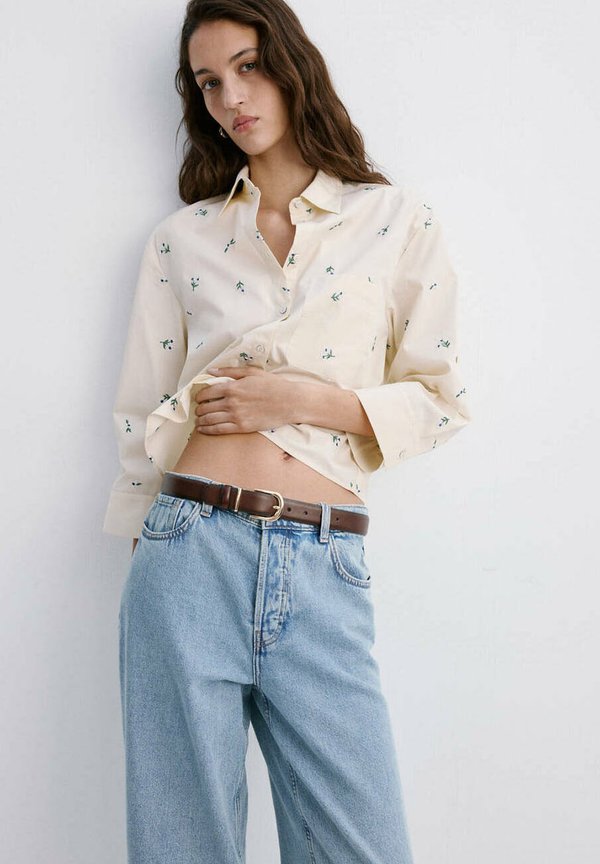 Mango ADULT - Button-down blouse - light yellow