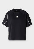 adidas Sportswear STADIUM 3 STRIPES - Basic T-shirt - black/off white