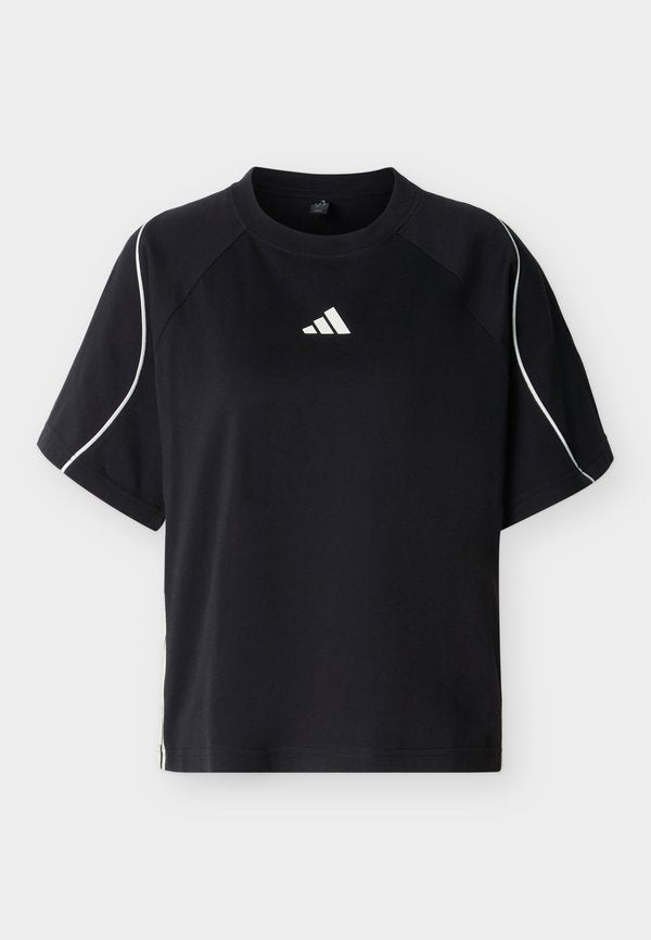 adidas Sportswear STADIUM 3 STRIPES - Basic T-shirt - black/off white