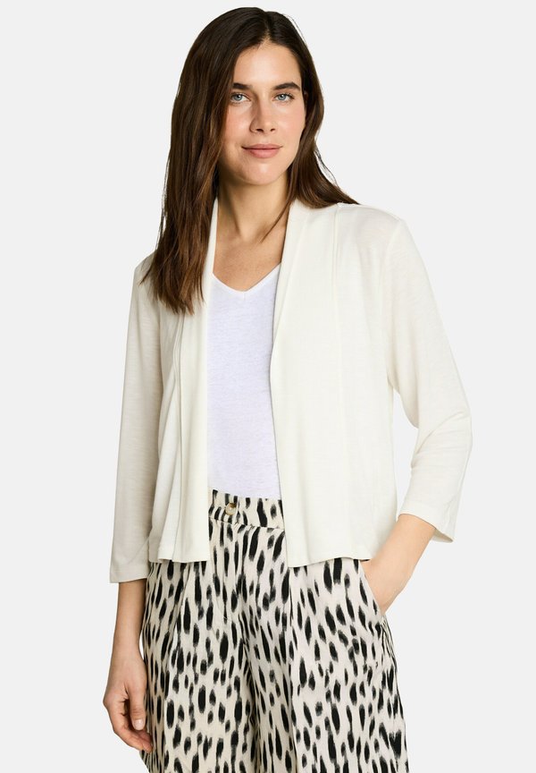 TOM TAILOR T-SHIRT CARDIGAN MIT SCHALKRAGEN - Cardigan - whisper white