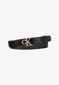 Calvin Klein ROUND BUCKLE SMOOTH - Belt - black
