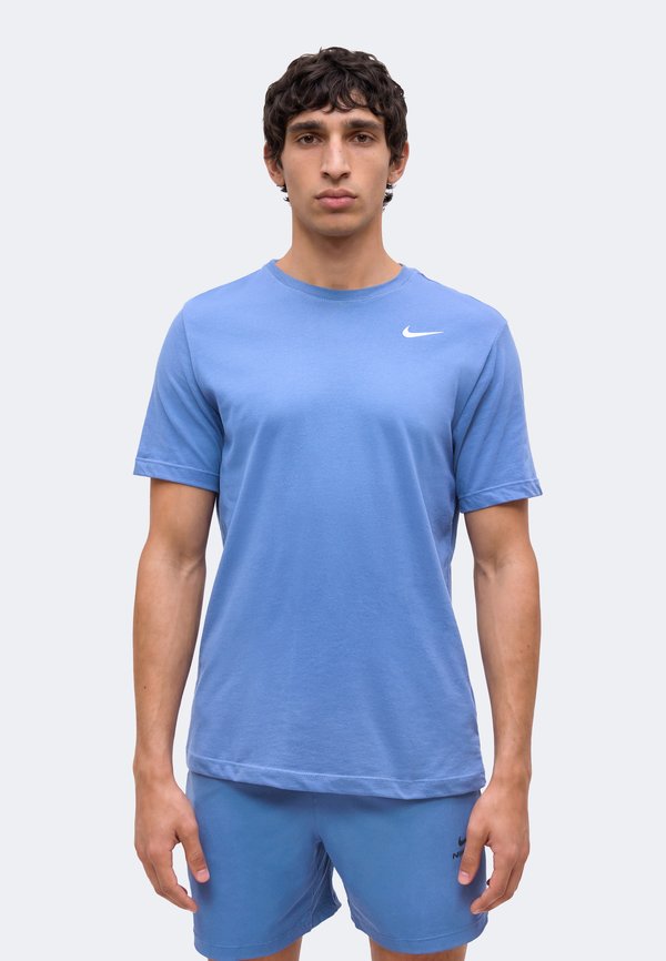 Nike Performance TEE CREW SOLID - Sports T-shirt - indigo storm/white